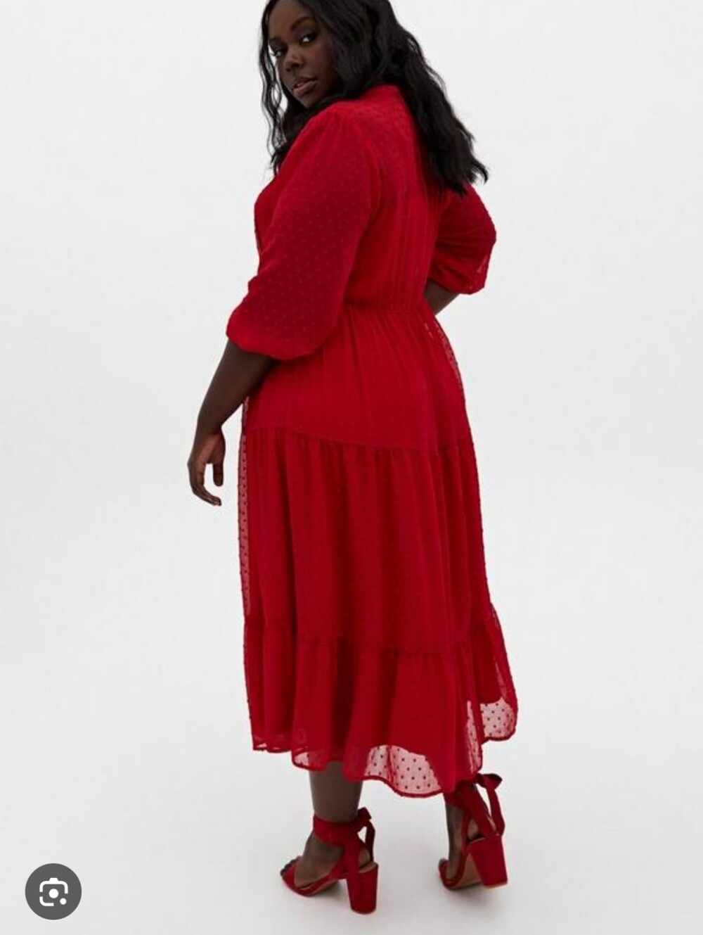 TORRID Red MAXI Dress with Puff‎ Sleeves